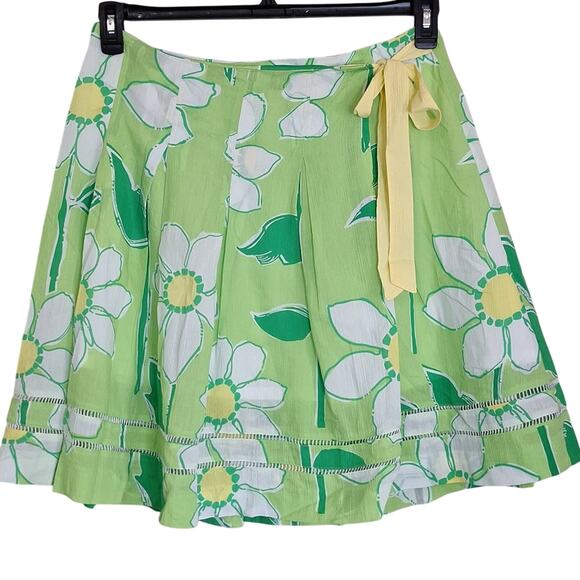 Lilly Pulitzer Fresh Air Green Floral Camille Wrap Skirt - Picture 2 of 8
